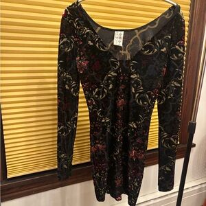 Free People black print mini dress